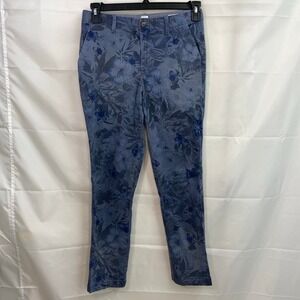 Vintage GAP women's blue floral print girlfriend chinos pocket casual pants 2‎